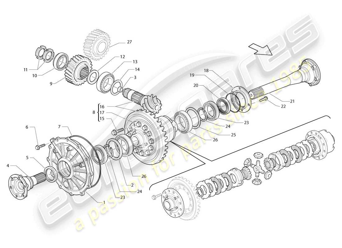 lamborghini lp550-2 spyder (2010) differential teilediagramm