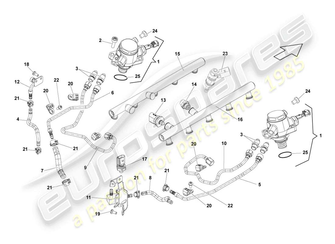 lamborghini lp550-2 spyder (2010) kraftstoffpumpe teilediagramm