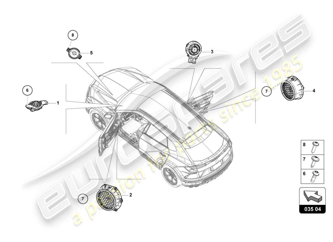 lamborghini urus (2019) elektrische teile für audiosystem teilediagramm