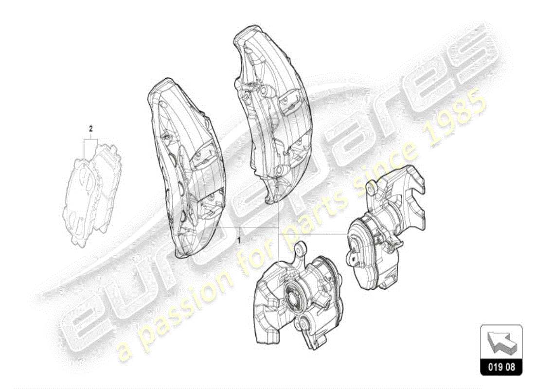 lamborghini urus performante (accessories) nachrüstsatz für farbige bremssättel ersatzteildiagramm