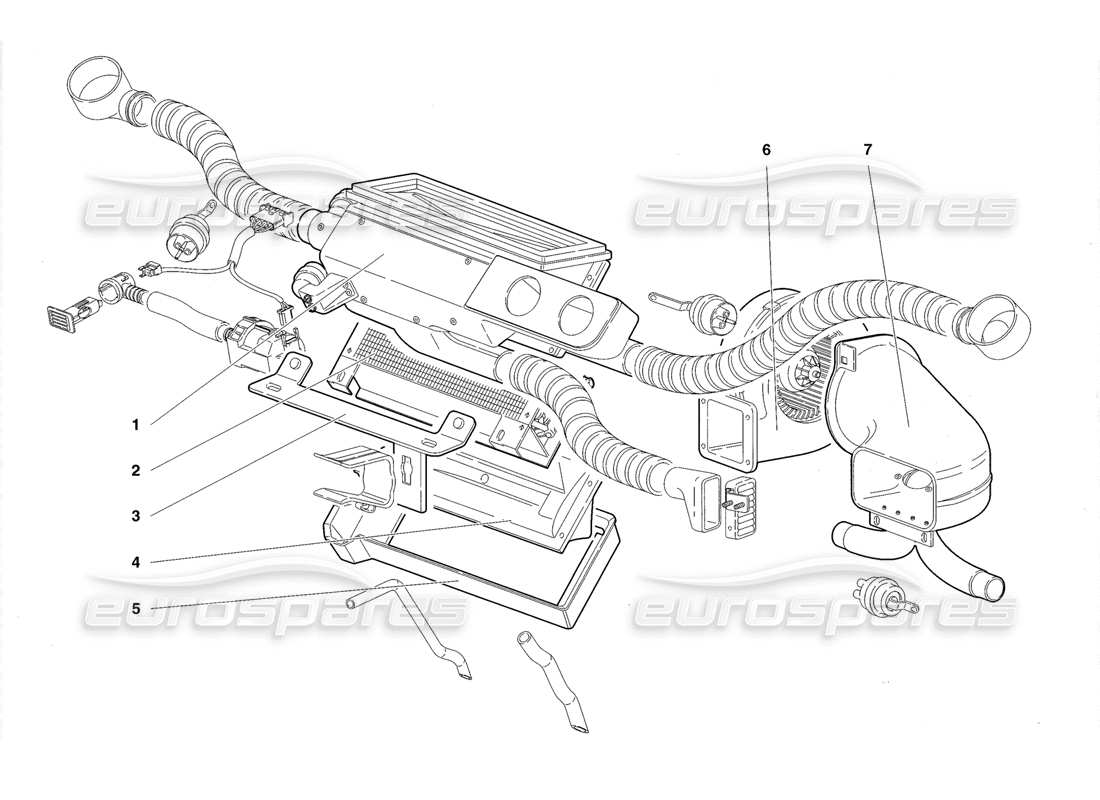 lamborghini diablo roadster (1998) climate controll (gültig für großbritannien 1998) teilediagramm