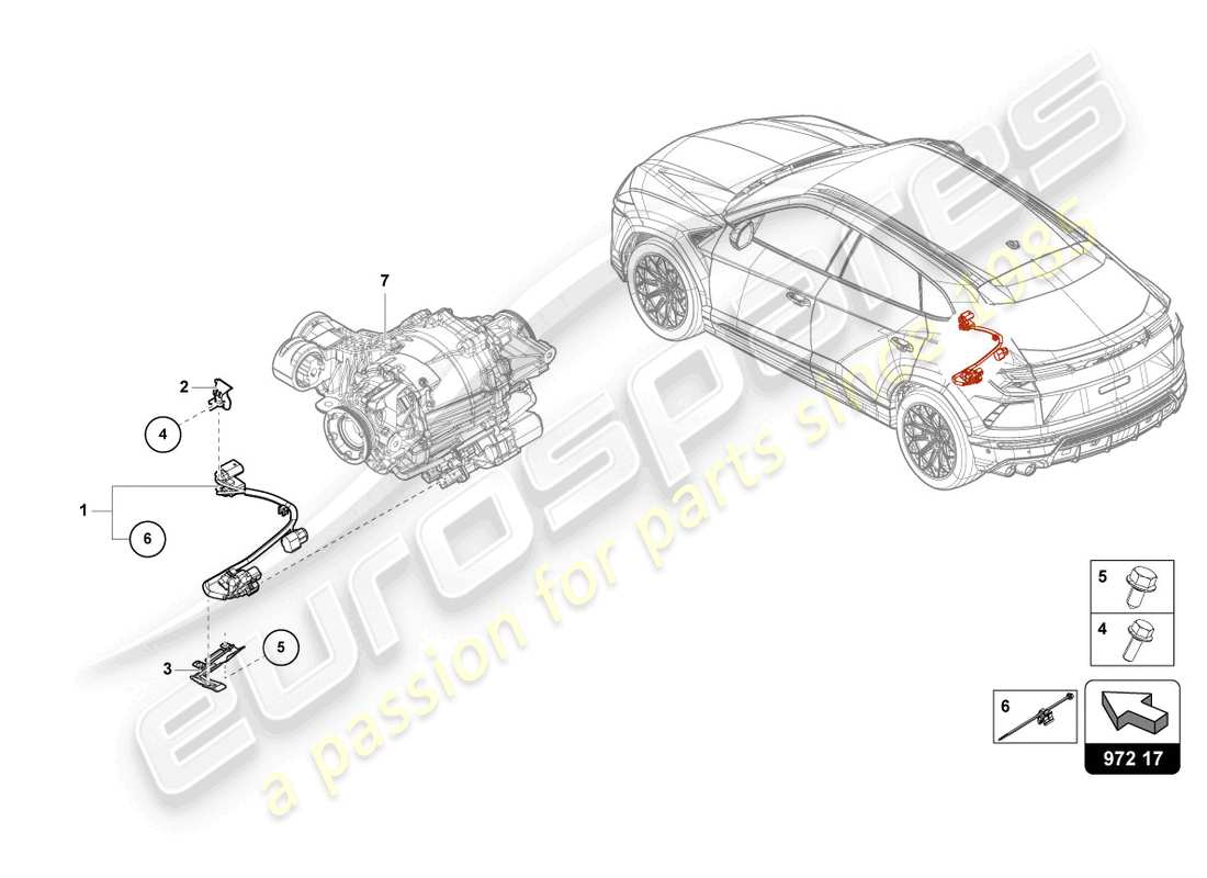 lamborghini urus (2021) adapterkabelbaum ersatzteildiagramm