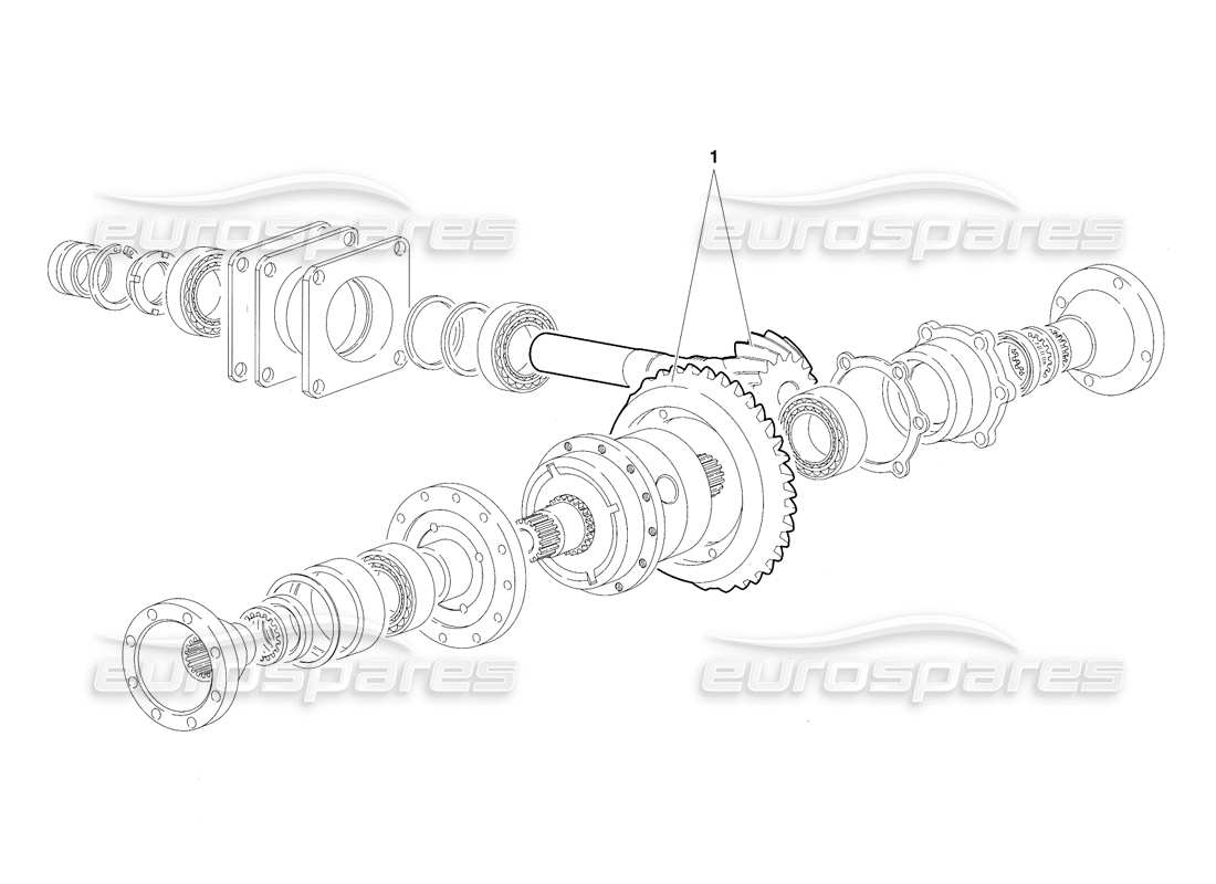 lamborghini diablo se30 (1995) hinterachsdifferential (gültig für usa - januar 1995) teilediagramm
