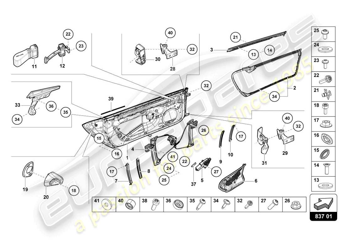 lamborghini evo coupe (2022) doors-ersatzteildiagramm