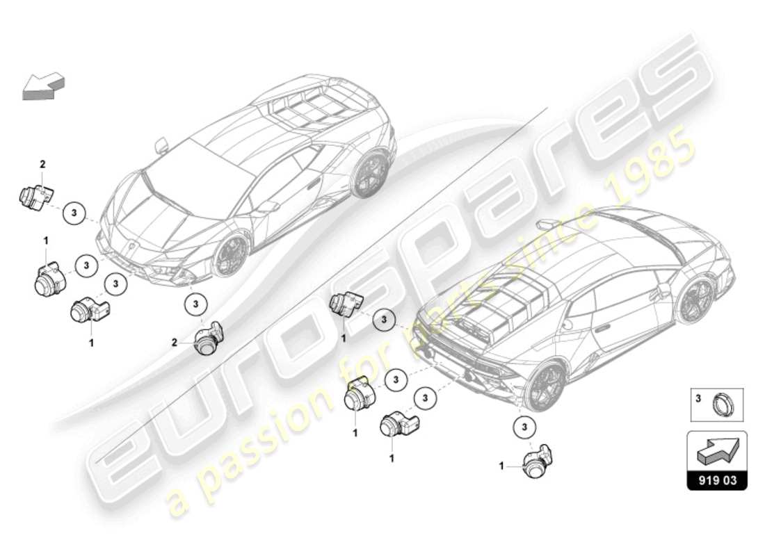 lamborghini 2024 (sterrato) parking aid ersatzteildiagramm