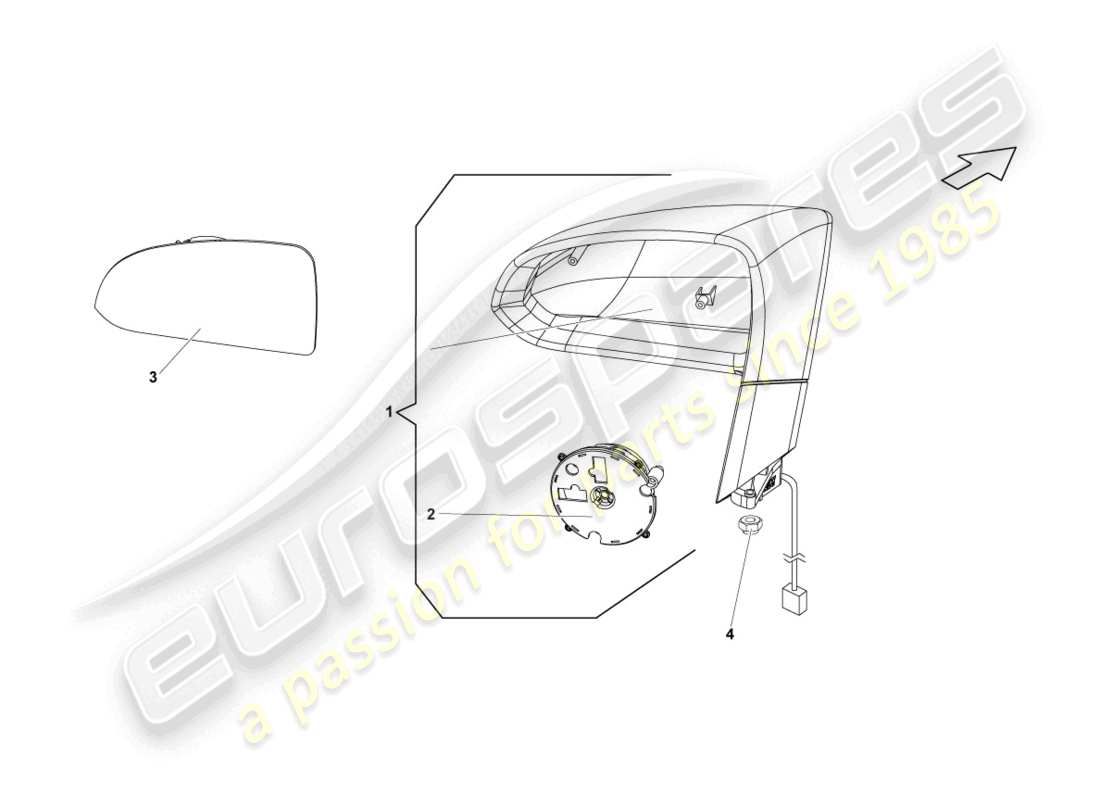 lamborghini lp550-2 coupe (2013) aussenspiegel ersatzteildiagramm