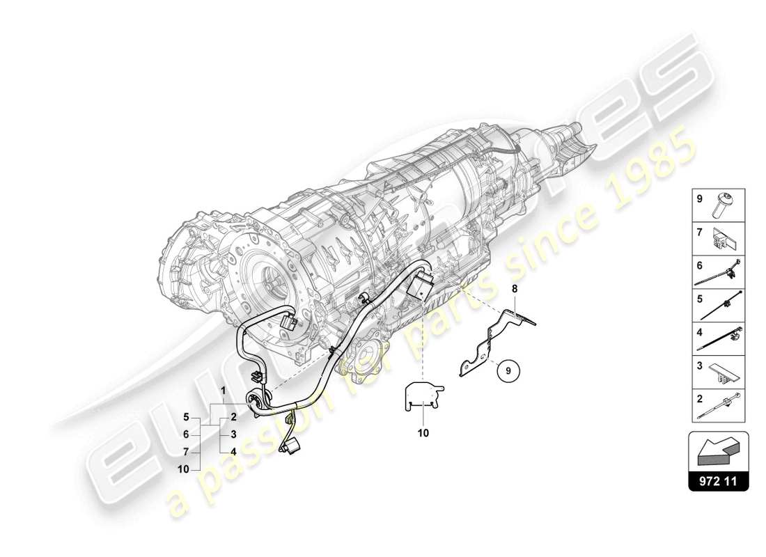 lamborghini urus (2020) kabelbaum für getriebe teilediagramm