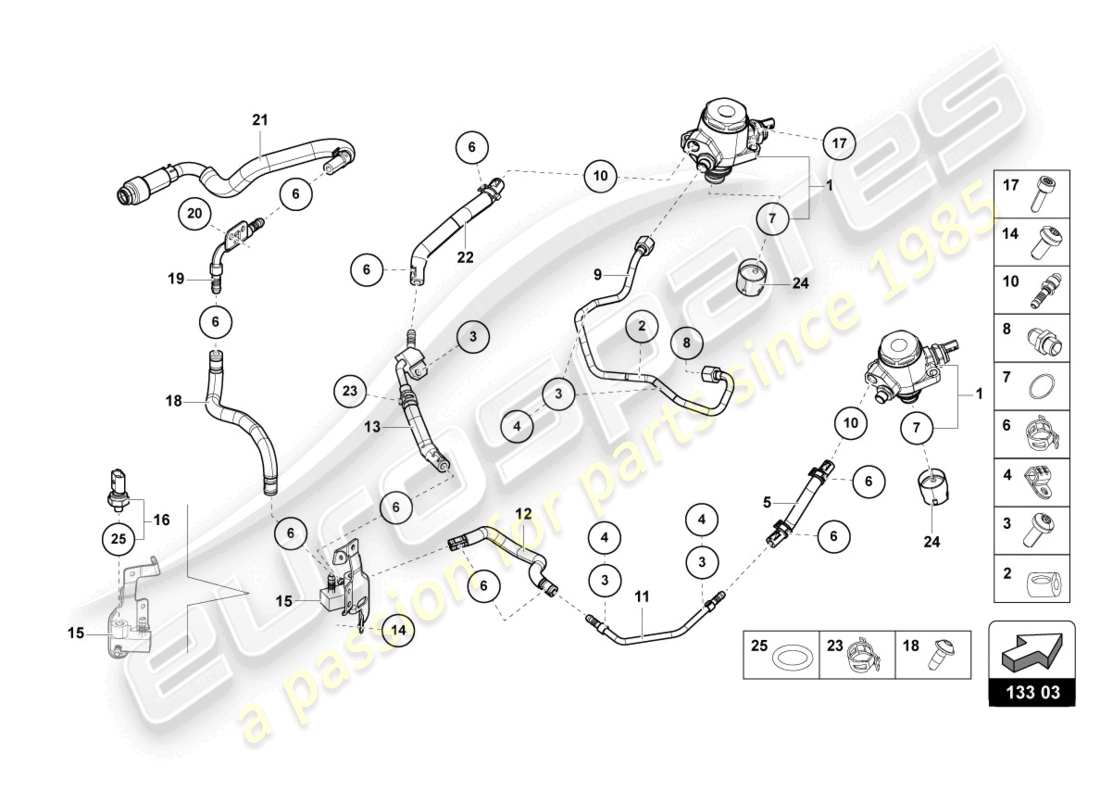 lamborghini 2024 (sto) kraftstoffpumpe teilediagramm