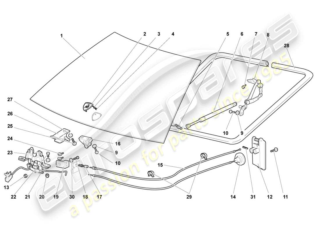 lamborghini lp670-4 sv (2010) bonnet-ersatzteildiagramm