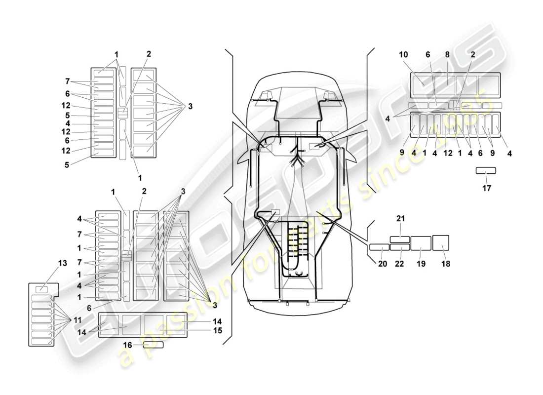 lamborghini lp670-4 sv (2010) central electrics ersatzteildiagramm