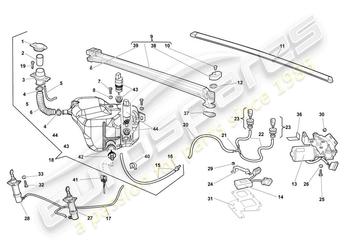 lamborghini reventon roadster scheibenwischer-ersatzteildiagramm