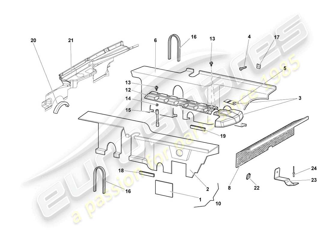 lamborghini reventon roadster schallabsorbatoren ersatzteildiagramm