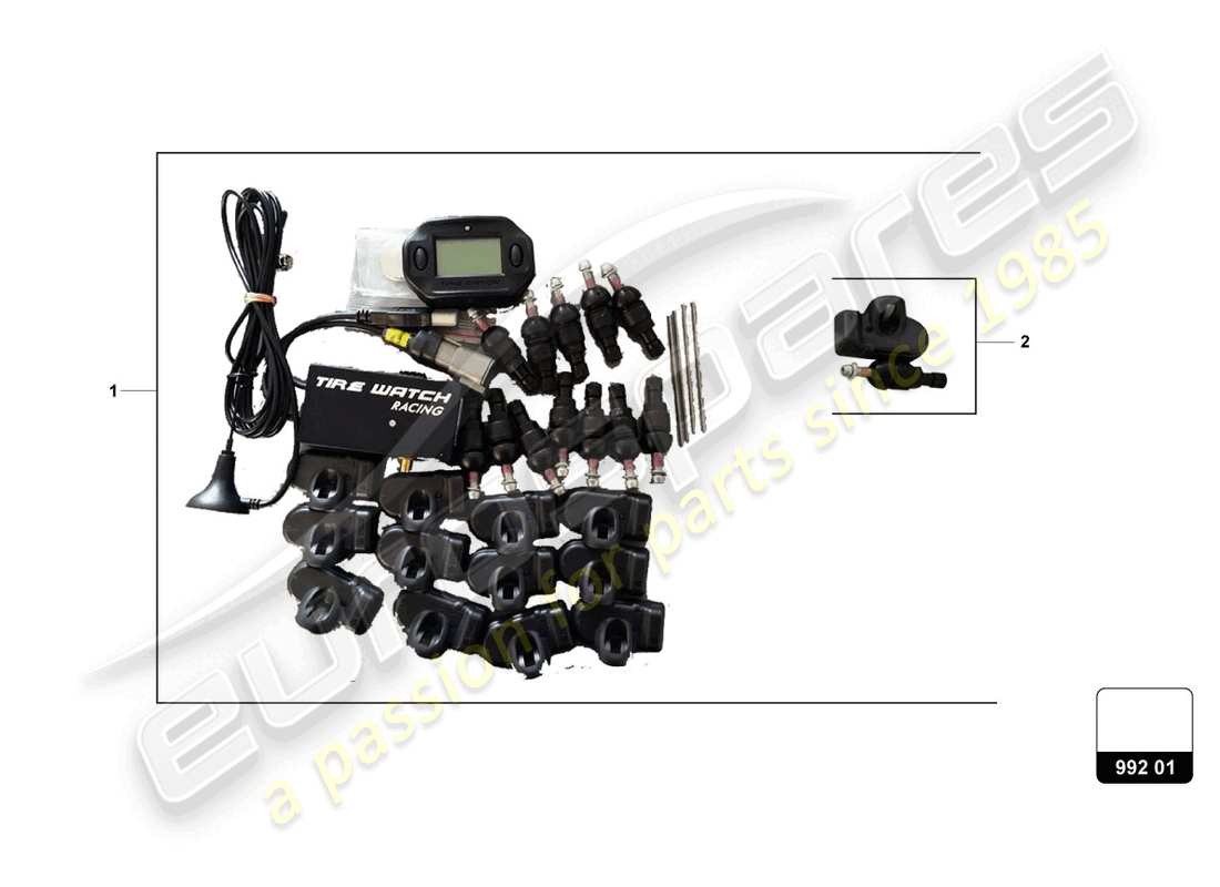 lamborghini super trofeo evo 2 (2022) tpms kit teilediagramm