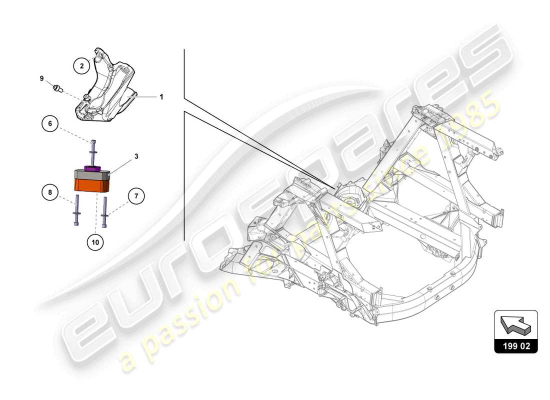 lamborghini 2022 (super trofeo evo 2) befestigungsteile für motor teilediagramm