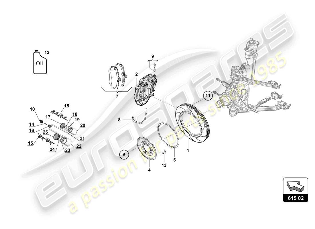 lamborghini super trofeo (2015) hintere bremsscheiben ersatzteildiagramm