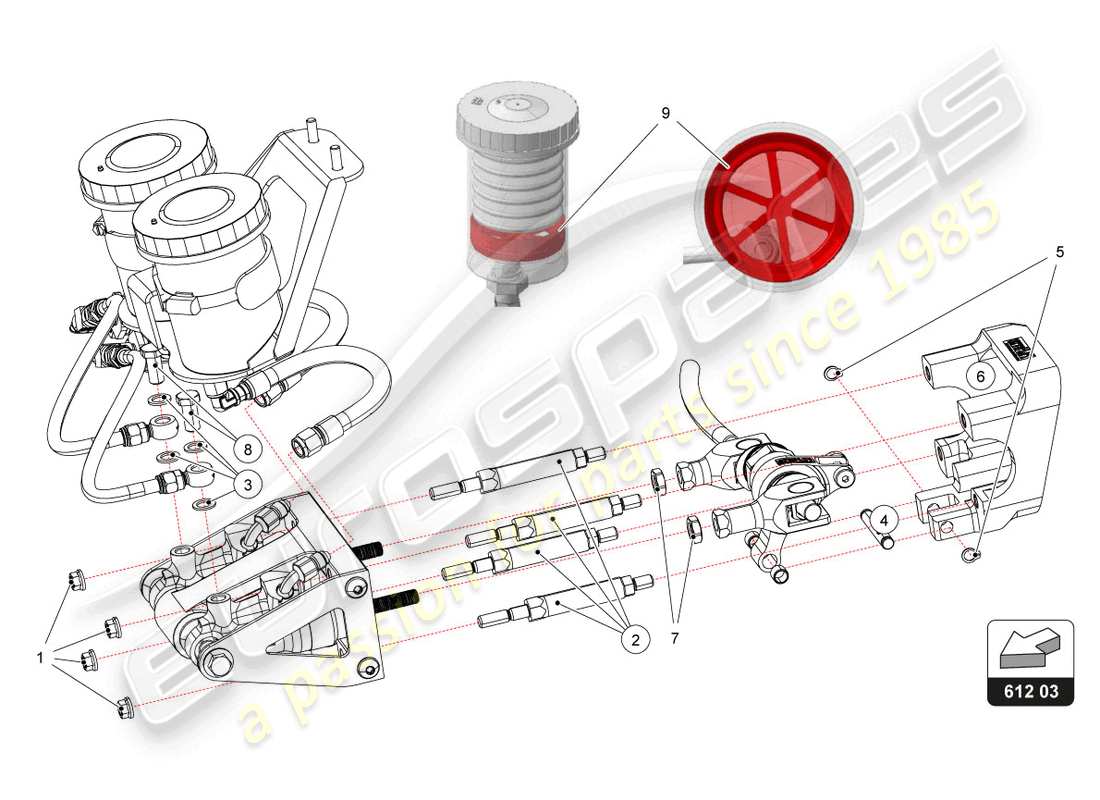lamborghini super trofeo evo 2 (2022) bremskraftverstärker ersatzteildiagramm