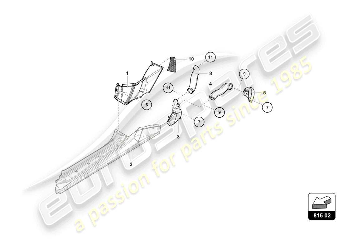 lamborghini super trofeo (2015) convogliatori aria posteriori ersatzteildiagramm