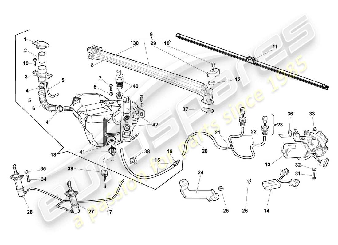 lamborghini lp670-4 sv (2010) scheibenwischer-ersatzteildiagramm