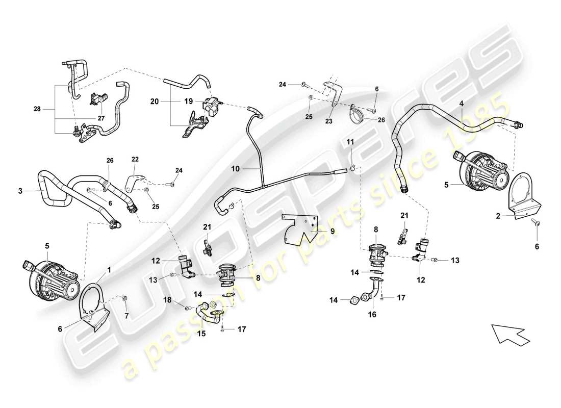 lamborghini lp560-4 spyder fl ii (2014) sekundärluftpumpe teilediagramm