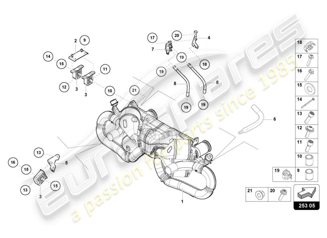 lamborghini sto (2023) silencer-ersatzteildiagramm