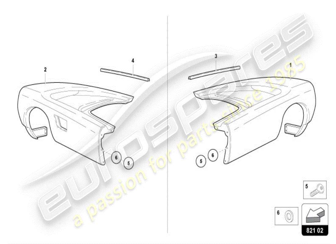 lamborghini diablo vt (1999) wing protector rear ersatzteildiagramm