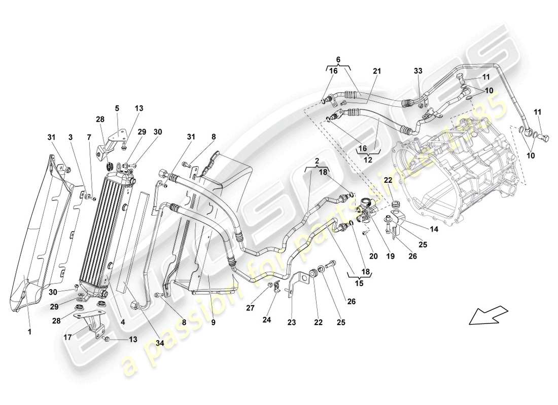 lamborghini lp560-4 spyder fl ii (2014) ölkühler teilediagramm