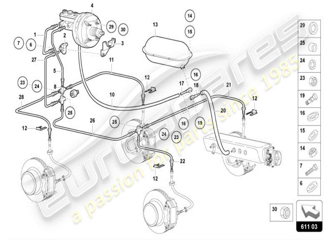 lamborghini diablo vt (1996) vakuumpumpe für bremsservo ersatzteildiagramm