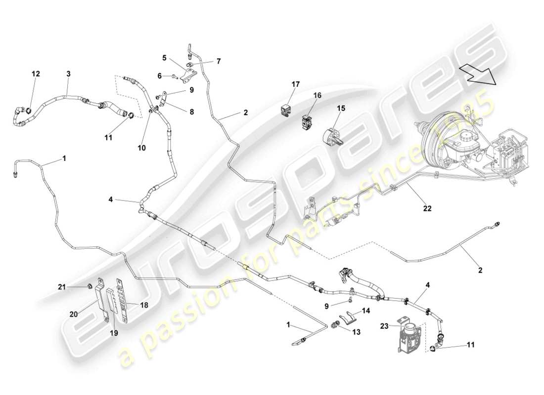 lamborghini lp560-4 spider (2012) bremsrohr ersatzteildiagramm