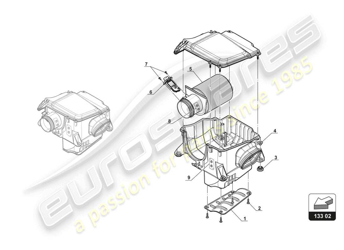 lamborghini gt3 evo (2018) luftansaugsystem - teilediagramm