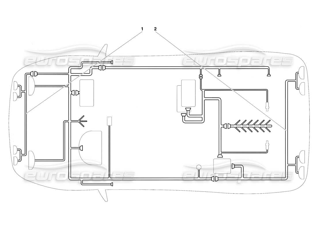 lamborghini diablo se30 (1995) elektrisches system (gültig für kanada – januar 1995) teilediagramm