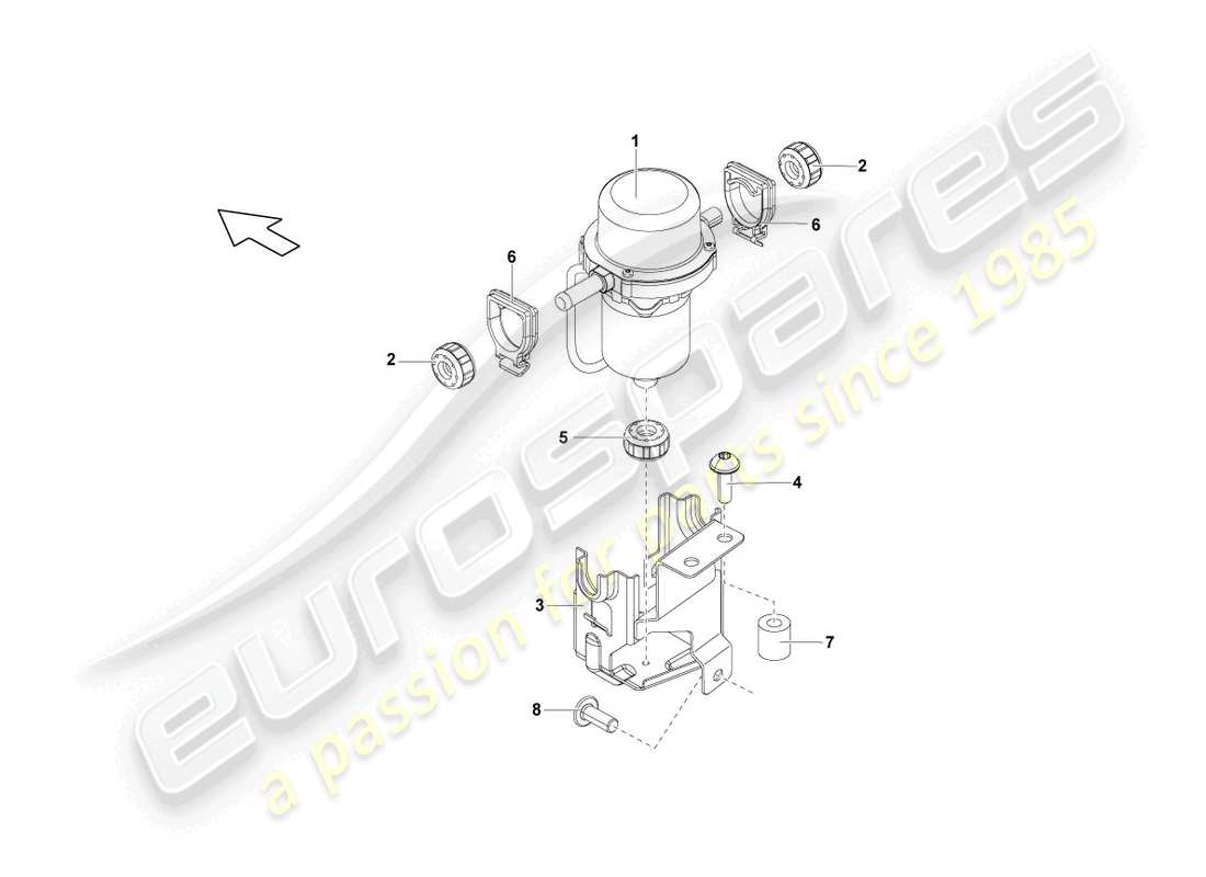 lamborghini blancpain sts (2013) vakuumpumpe für bremsservo teilediagramm