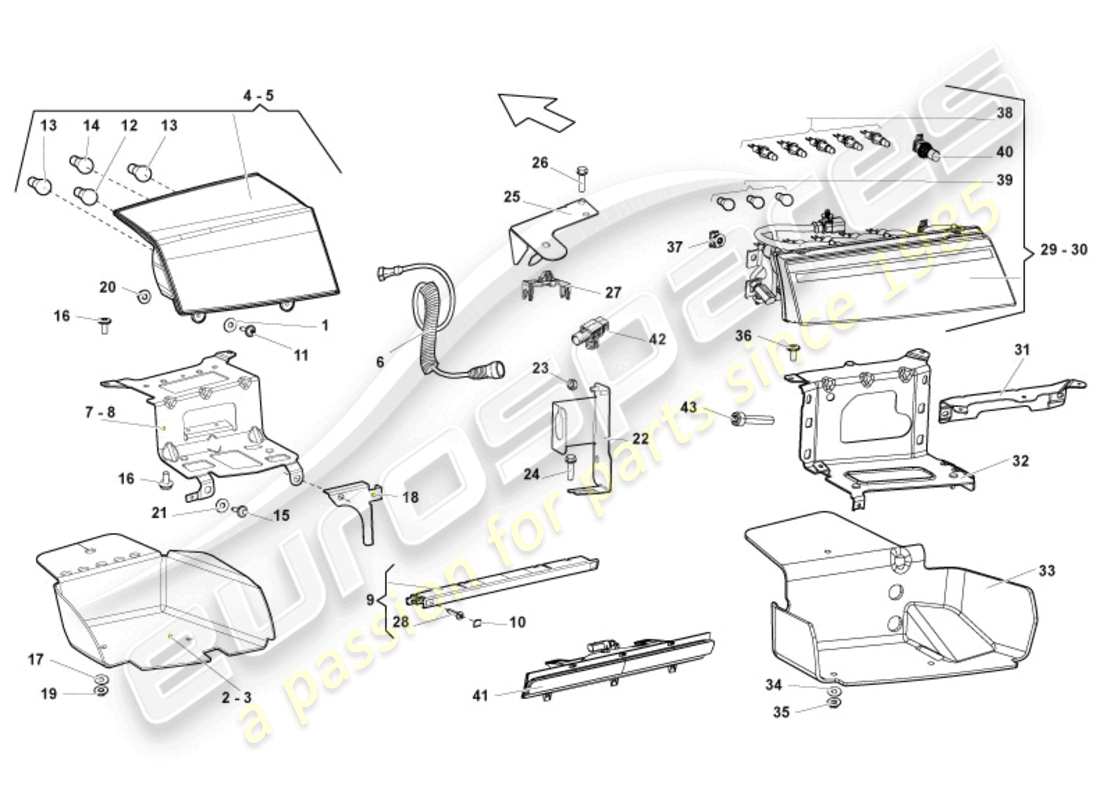 lamborghini lp550-2 spyder (2013) rücklicht ersatzteildiagramm