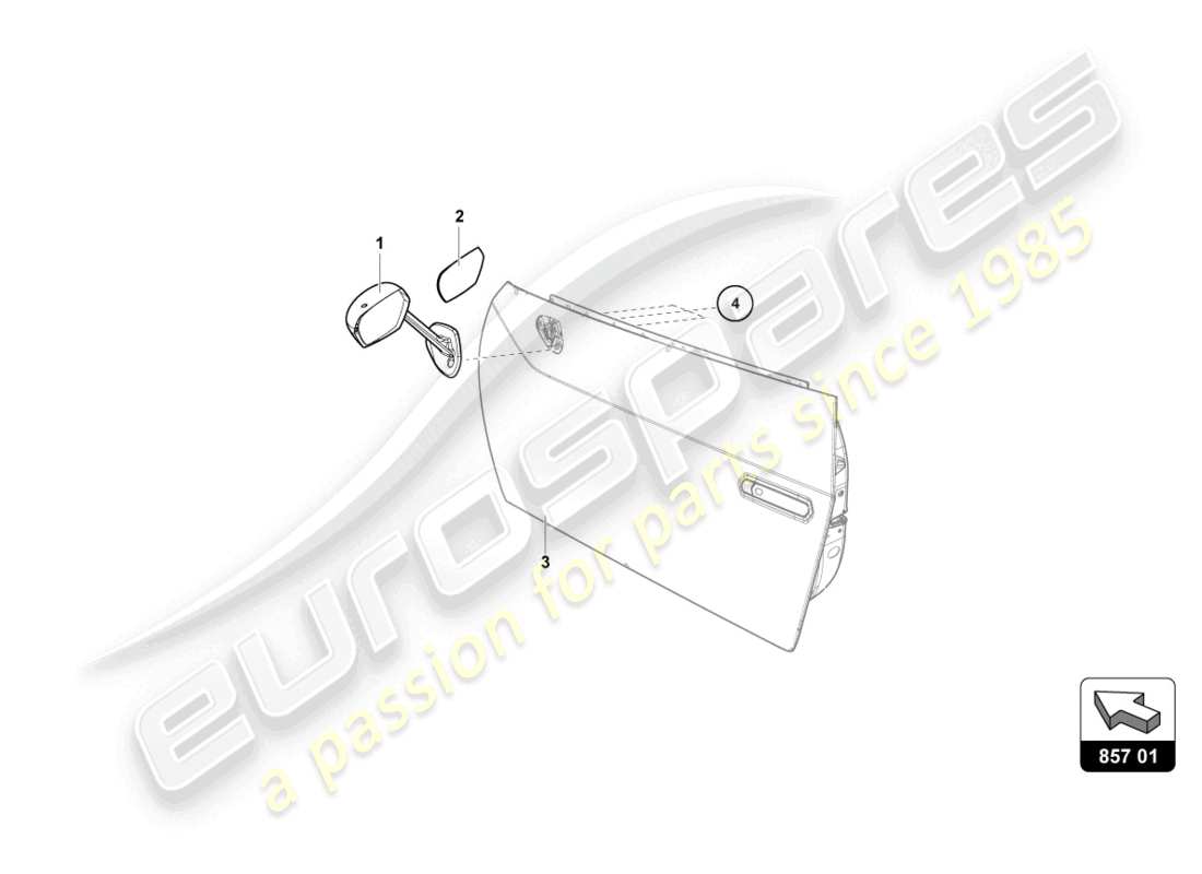 lamborghini super trofeo (2016) aussenrückspiegel ersatzteildiagramm