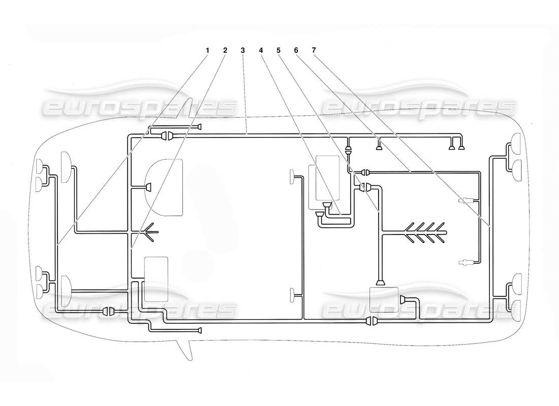 lamborghini diablo (1991) elektrisches system (gültig für gb-version - oktober 1991) teilediagramm