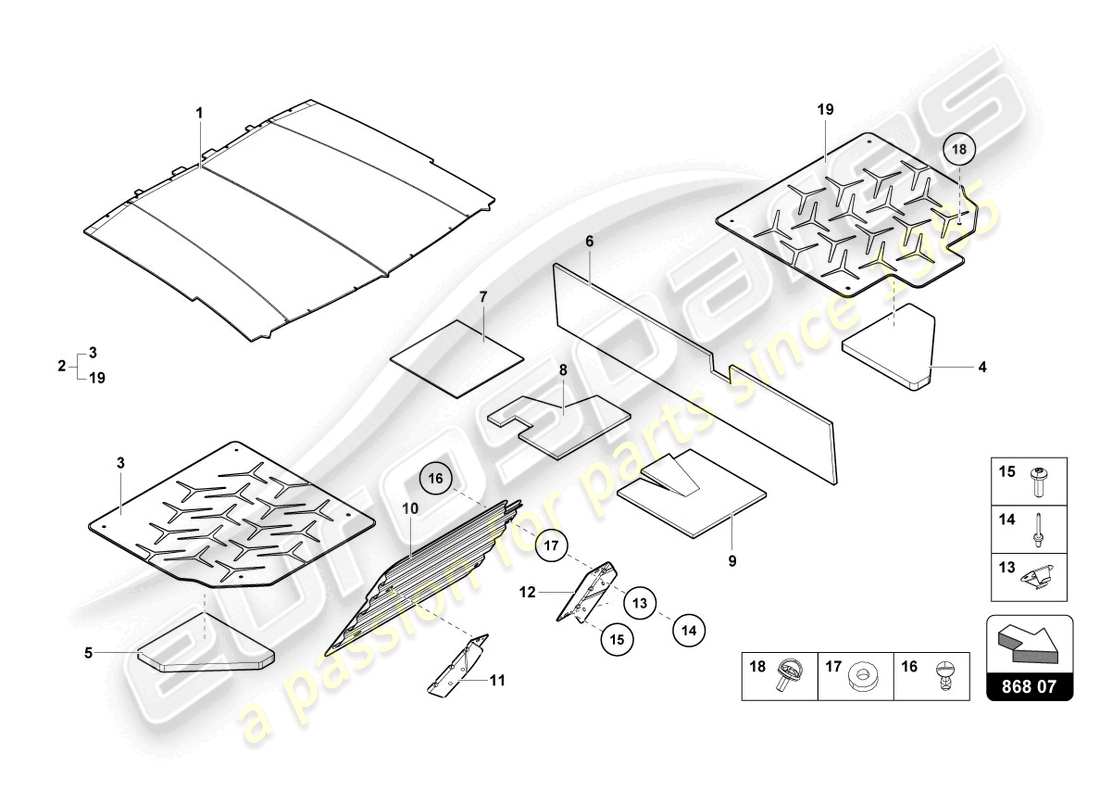 lamborghini 2022 (lp770-4 svj coupe) innendekor teilediagramm