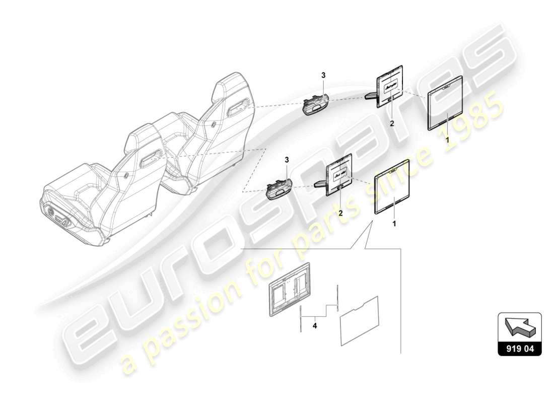 lamborghini urus performante (2024) elektrische teile für infotainment hinten teilediagramm