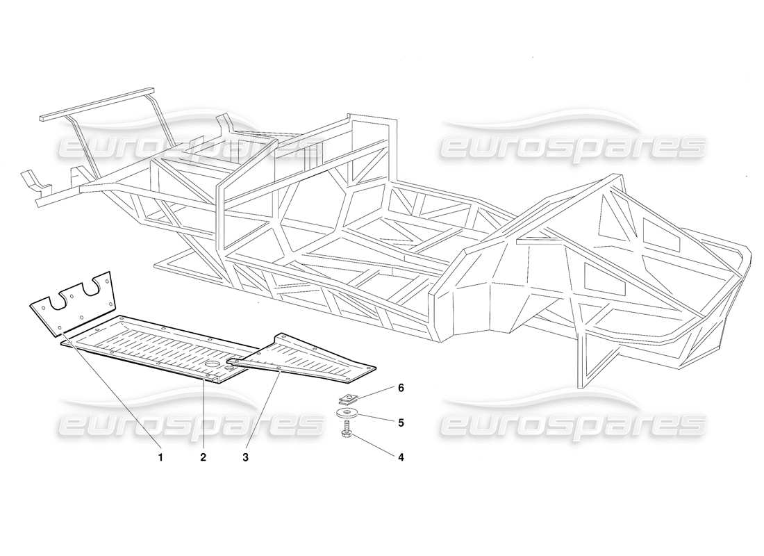 lamborghini diablo (1991) rahmenelemente (gültig für die schweiz-version – oktober 1991) teilediagramm