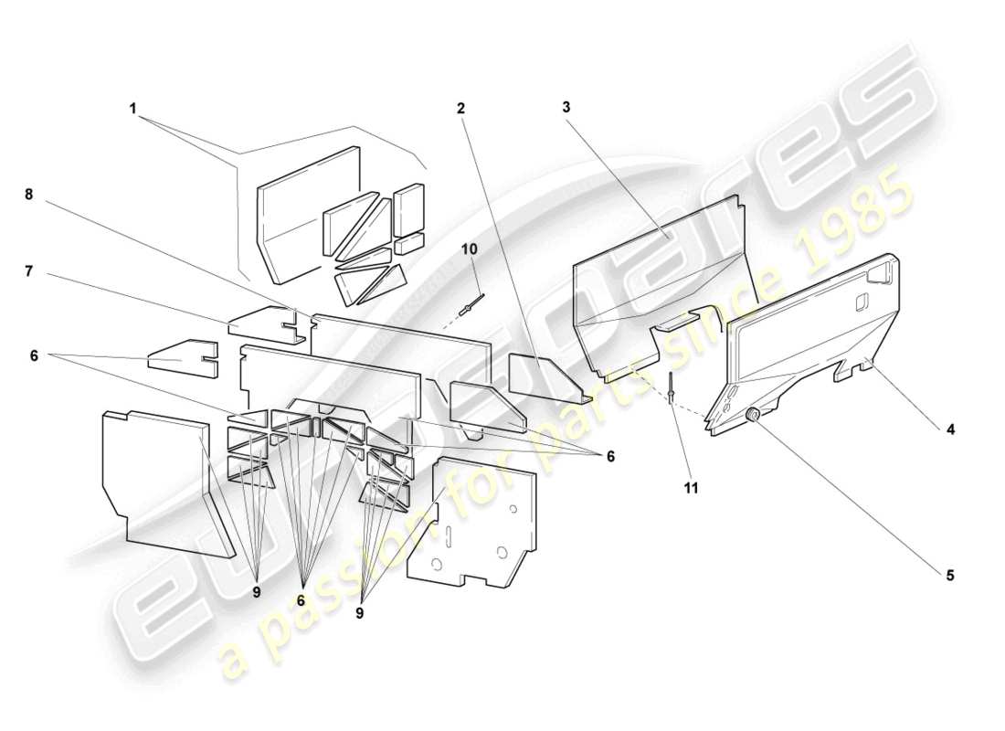 lamborghini lp670-4 sv (2010) wärmeschild ersatzteildiagramm