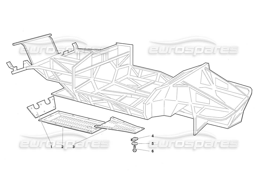 lamborghini diablo se30 (1995) rahmenelemente (gültig für die schweiz - januar 1995) teilediagramm