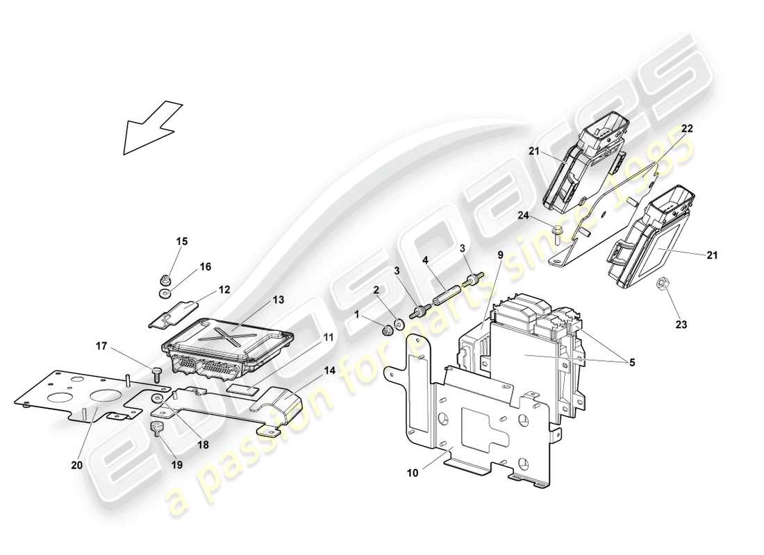 lamborghini lp640 coupe (2010) motorsteuergerät teilediagramm