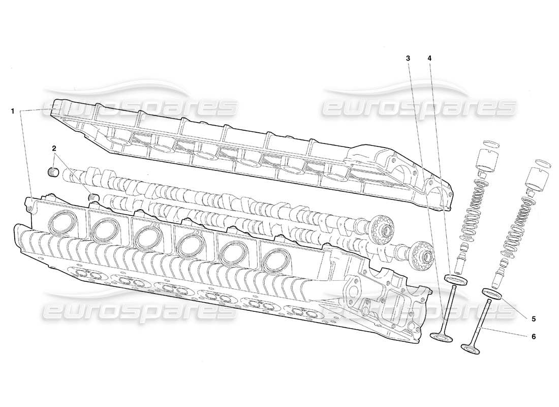lamborghini diablo se30 (1995) linker zylinderkopf (gültig für kanada – januar 1995) teilediagramm