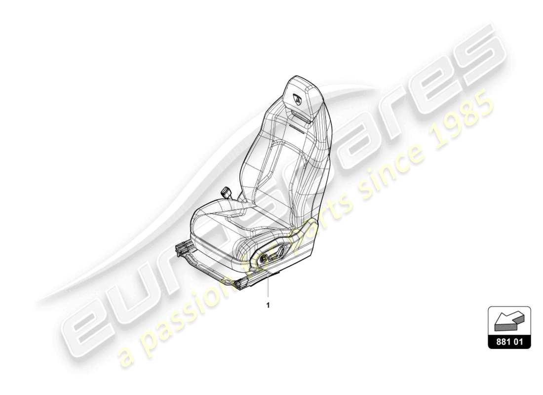 lamborghini urus s (2024) sitz, komplett vorne ersatzteildiagramm