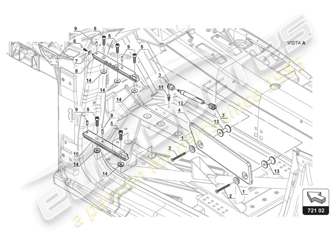 lamborghini gt3 evo (2018) pedalmechanismus teilediagramm