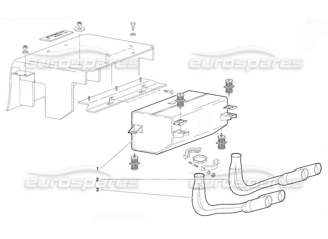 lamborghini diablo (1991) abgasanlage (gültig für die schweiz-version – oktober 1991) teilediagramm