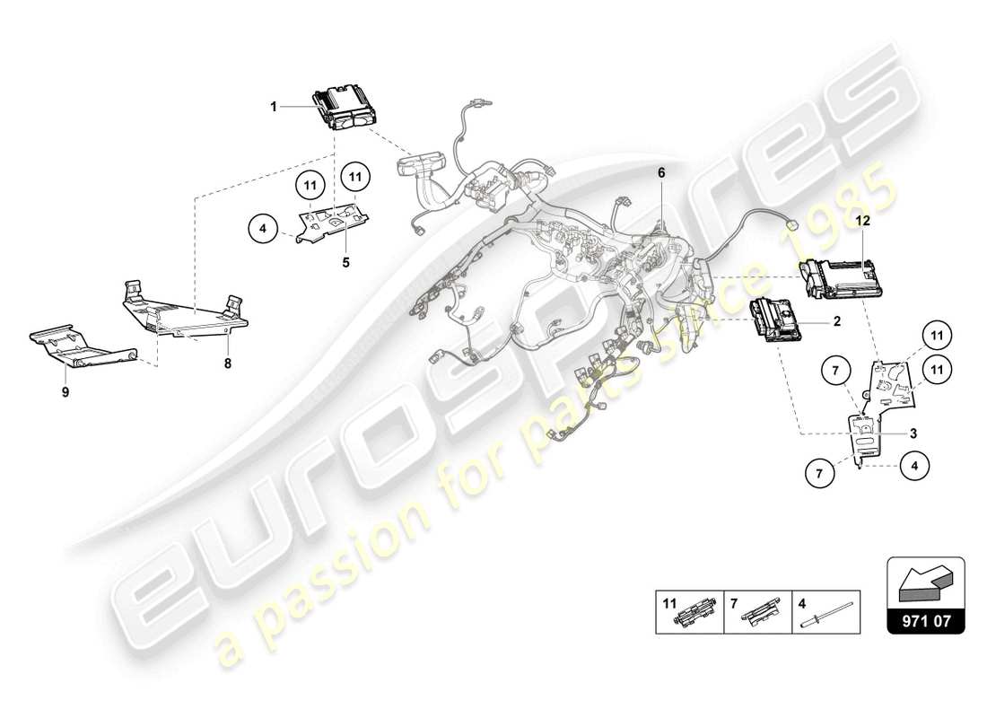 lamborghini evo coupe (2022) motorsteuergerät teilediagramm