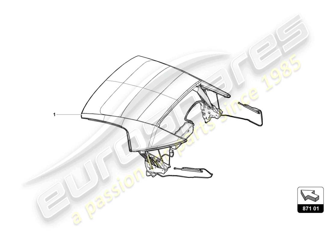 lamborghini evo spyder (2024) cabrio-dach-ersatzteildiagramm