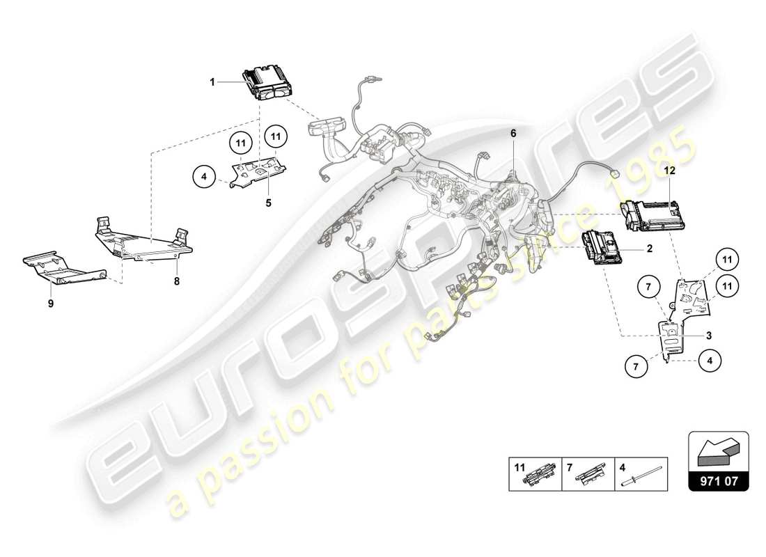 lamborghini 2023 (tecnica) motorsteuergerät teilediagramm