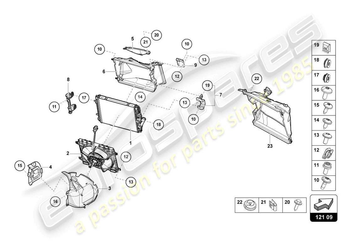 lamborghini 2024 (sto) kühler für kühlmittel vorne ersatzteildiagramm