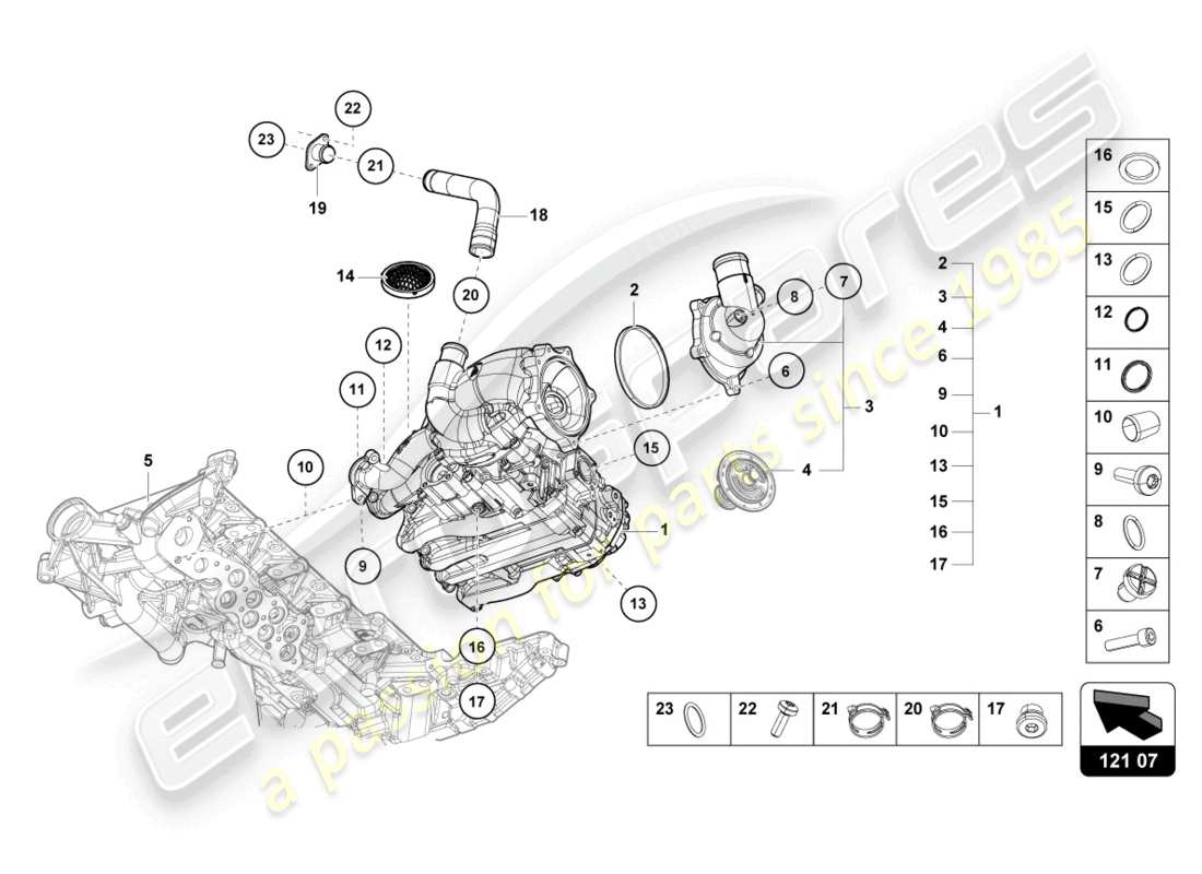 lamborghini evo spyder (2024) ölpumpe ersatzteildiagramm