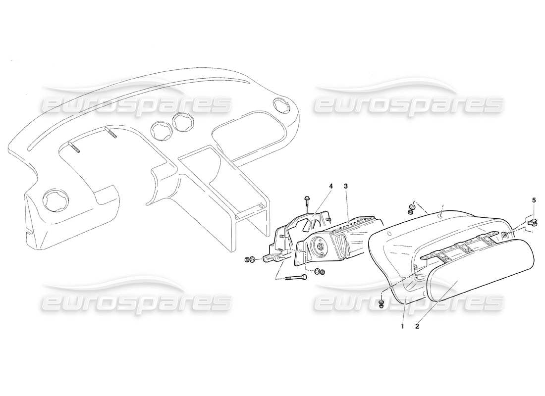 lamborghini diablo sv (1998) passenger compartment trims (valid for usa - november 1998) part diagram